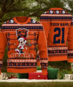 Chicago Bears Mickey Mouse Santa Ugly Christmas Sweater