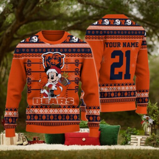 Chicago Bears Mickey Mouse Santa Ugly Christmas Sweater