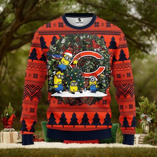 Chicago Bears Minion Christmas Ugly Sweater