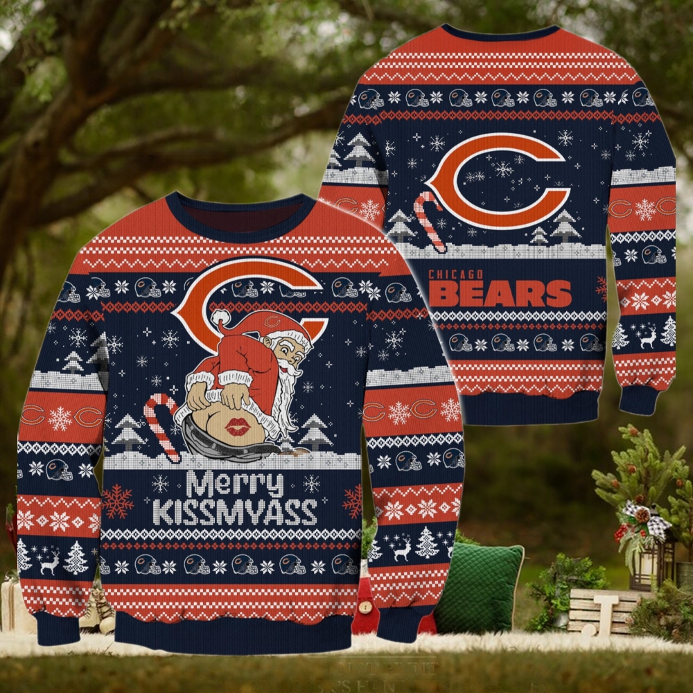 Chicago Bears NFL 2024 Merrykissmyass Funny Santa Claus Christmas Ugly Sweater Chicago Bears NFL 2024 Merrykissmyass Funny Santa Claus Christmas Ugly Sweater