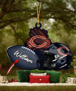 Chicago Bears NFL Custom Name Rugby Ball Helmet Custom Shape Christmas Ornament