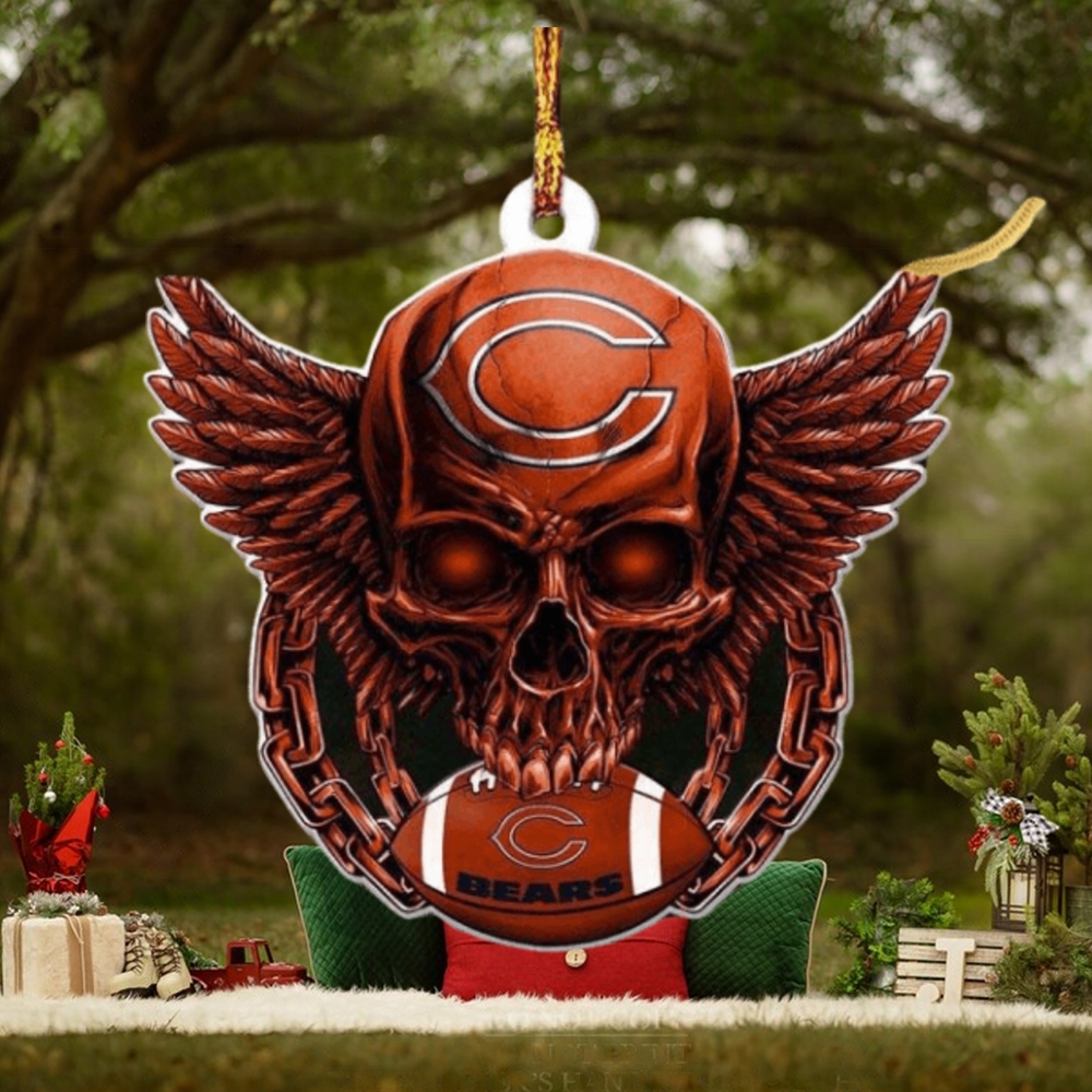 Chicago Bears NFL Football Skull Xmas Gifts Christmas Tree Decorations  Ornament - Mugteeco