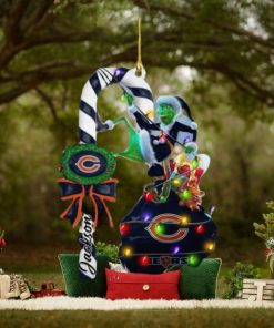 Chicago Bears NFL Grinch Candy Cane Personalized Xmas Gifts Christmas Tree Decorations Ornament
