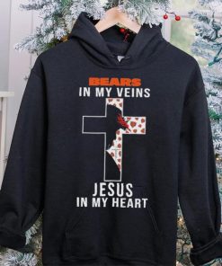 Chicago Bears NFL In My Veins Jesus In My Heart Cross 2024 T Shirt