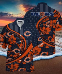 Chicago Bears NFL Us Flag Hawaiian Shirt Custom Summer Aloha Shirt