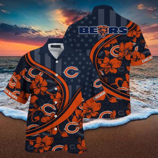 Chicago Bears NFL Us Flag Hawaiian Shirt Custom Summer Aloha Shirt