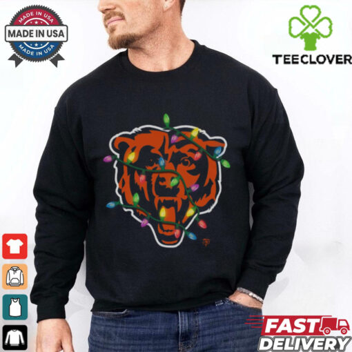Chicago Bears Primary Logo Holiday Lights T Shirt