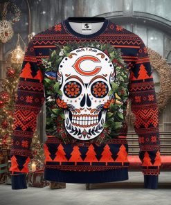 Chicago Bears Skull Flower Ugly Christmas Ugly Sweater Sport Christmas Gift Ideas