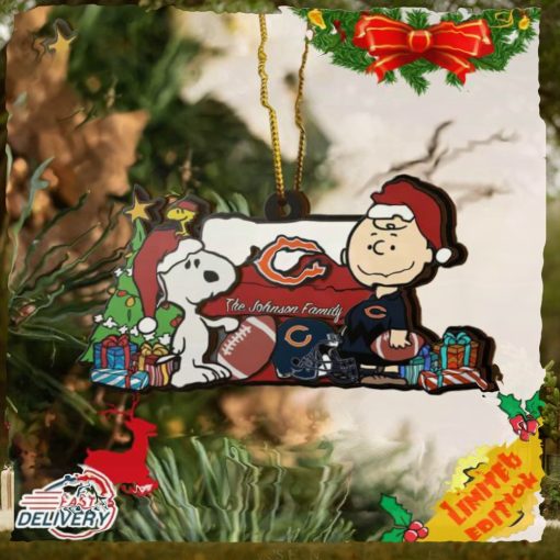 Chicago Bears Snoopy NFL Sport Ornament Custom Your Family Name