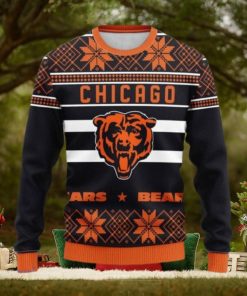 Chicago Bears Snowflake Christmas Pullover Ugly Christmas Sweater 3D Gift For Fans