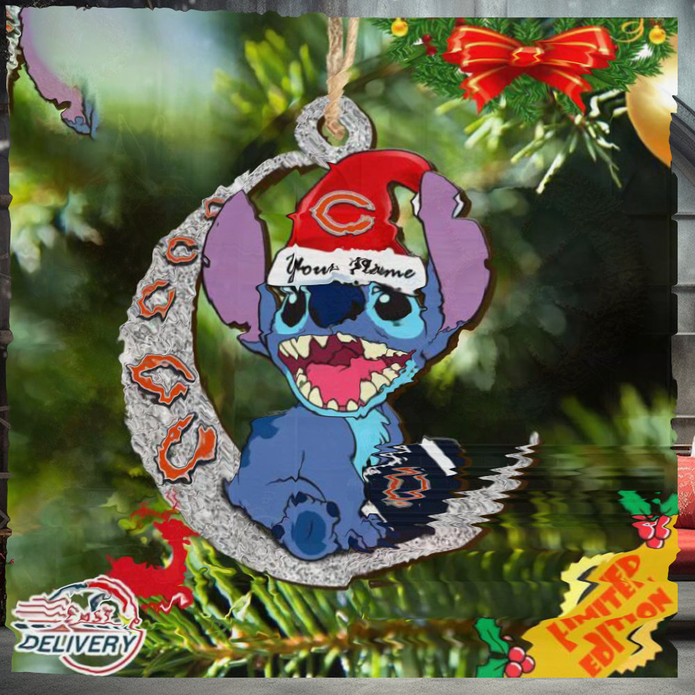 Chicago Bears Stitch Ornament NFL Christmas And Stitch With Moon Ornament Chicago Bears Stitch Ornament NFL Christmas And Stitch With Moon Ornament