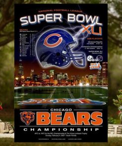Chicago Bears Super Season Xli Commemorative Poster