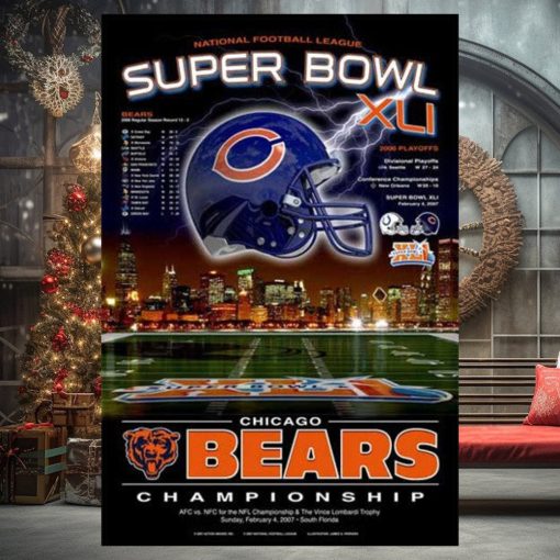 Chicago Bears Super Season Xli Commemorative Poster