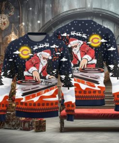 Chicago Bears Teams Funny DJ Santa Knitted Sweater For Christmas