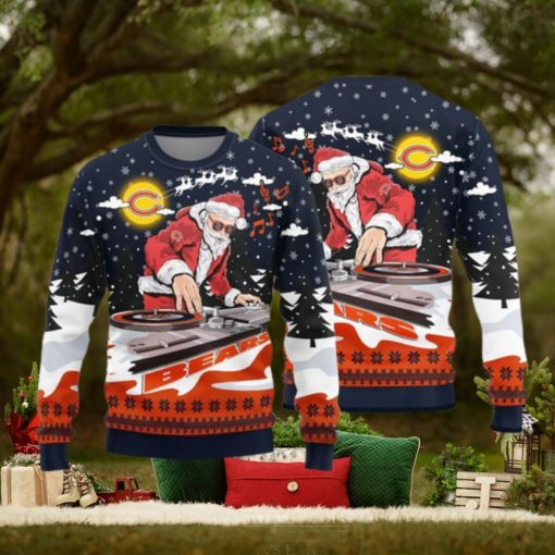 Chicago Bears Teams Funny DJ Santa Knitted Sweater For Christmas
