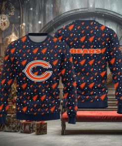 Chicago Bears Teams Pine Tree Patterns Pattern Knitted Sweater For Christmas
