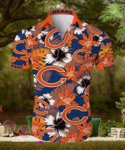 Chicago Bears Tropical Flower Short Sleeve Hawaiian Shirt Gift For Fans NFL