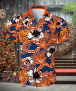 Chicago Bears Tropical Flower Short Sleeve Hawaiian Shirt Gift For Fans NFL