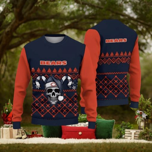 Chicago Bears Ugly Christmas Skull Xmas Sweater