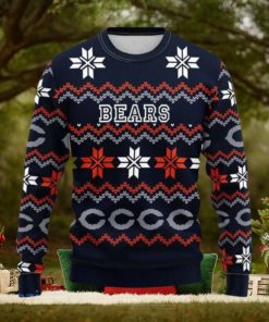 Chicago Bears Snowflake Christmas Pullover Ugly Christmas Sweater 3D Gift  For Fans