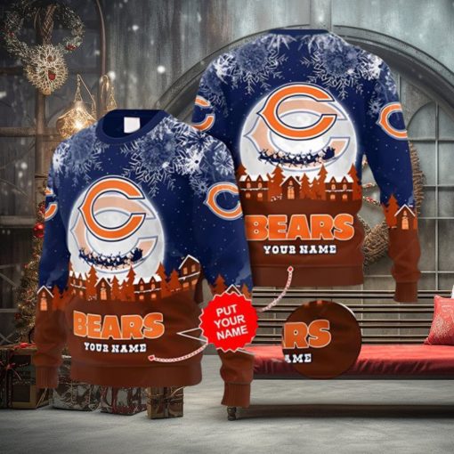 Chicago Bears Ugly Sweater Xmas Night Personalized 3D Ugly Christmas Sweater