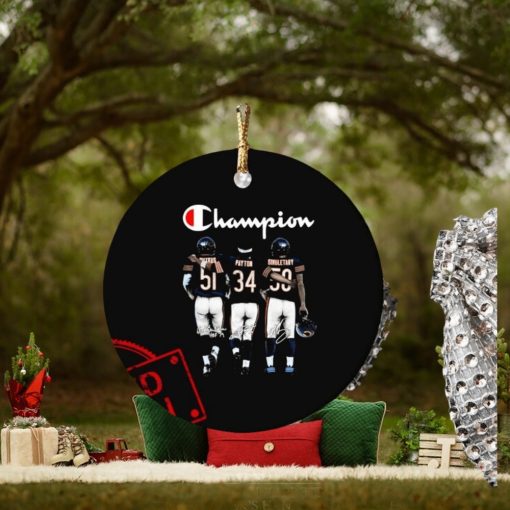 Chicago Bears Walter Payton Dick Butkus And Singletary Signatures Ornament