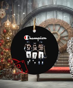 Chicago Bears Walter Payton Dick Butkus And Singletary Signatures Ornament