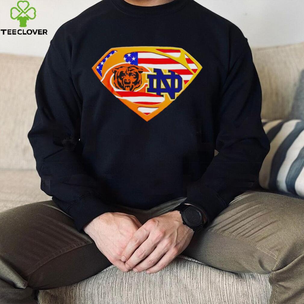 Chicago Bears and Notre Dame Fighting Irish Superman sports logo shirt Chicago Bears and Notre Dame Fighting Irish Superman sports logo shirt