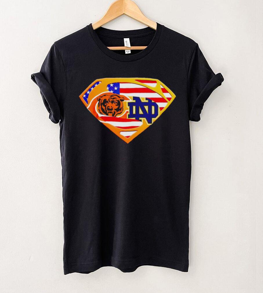 Chicago Bears and Notre Dame Fighting Irish Superman sports logo shirt Chicago Bears and Notre Dame Fighting Irish Superman sports logo shirt