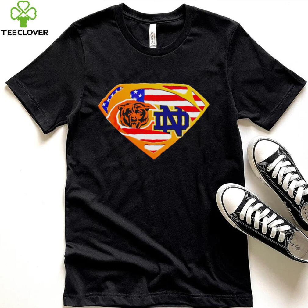 Chicago Bears and Notre Dame Fighting Irish Superman sports logo shirt Chicago Bears and Notre Dame Fighting Irish Superman sports logo shirt