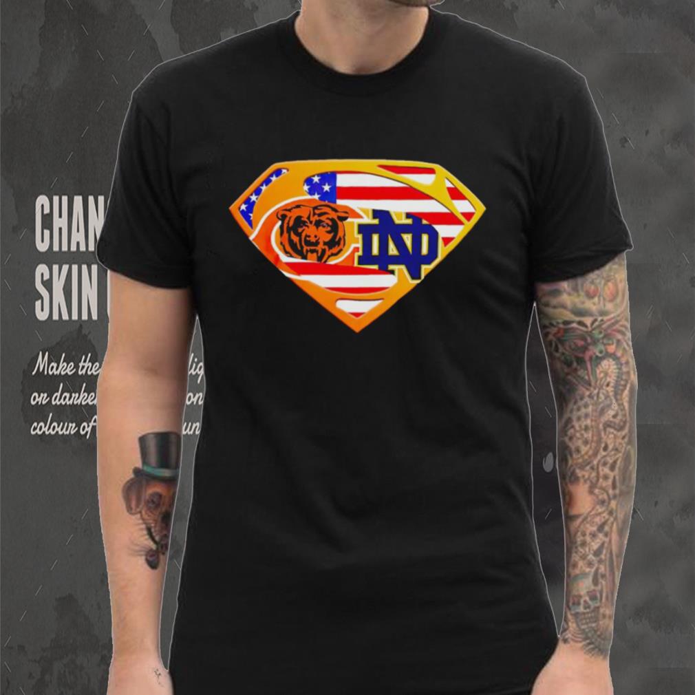Chicago Bears and Notre Dame Fighting Irish Superman sports logo shirt Chicago Bears and Notre Dame Fighting Irish Superman sports logo shirt