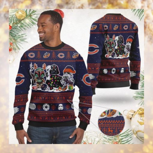 Chicago BearsI Star Wars Ugly Christmas Sweater Sweathoodie, sweater, longsleeve, shirt v-neck, t-shirt Holiday Party 2021 Plus Size For Men Women Darth Vader Boba Fett Stormtrooper