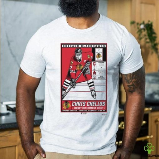 Chicago Blackhawks Chris Chelios Jersey Retirement Night United Center Chicago, IL 2.25.24 poster shirt