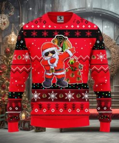 Chicago Blackhawks Dabbing Santa Claus Xmas Ugly Christmas Sweater Best Christmas Gift Ideas