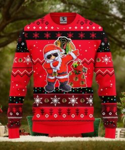 Chicago Blackhawks Dabbing Santa Claus Xmas Ugly Christmas Sweater Best Christmas Gift Ideas