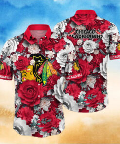 Chicago Blackhawks Elegant Blossom Hawaiian Shirt