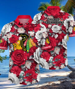 Chicago Blackhawks Elegant Blossom Hawaiian Shirt