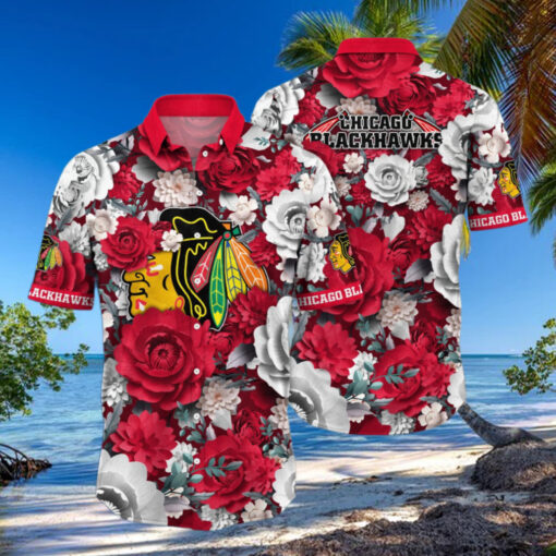 Chicago Blackhawks Elegant Blossom Hawaiian Shirt