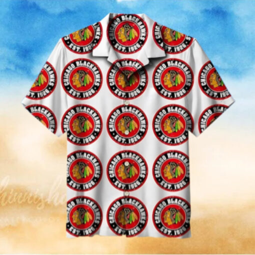 Chicago Blackhawks Heritage Emblem Hawaiian Shirt