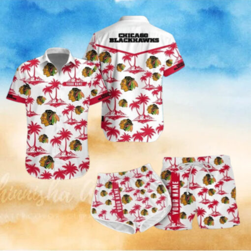 Chicago Blackhawks Island Palms Hawaiian Shirt