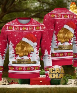 Chicago Blackhawks Logo Wearing Santa Hat Christmas Gift Ugly Christmas Sweater For Sport Fans