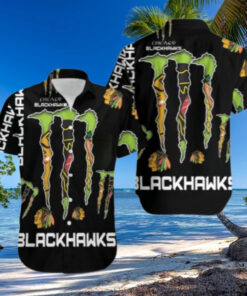 Chicago Blackhawks Monster Energy Claw Hawaiian Shirt