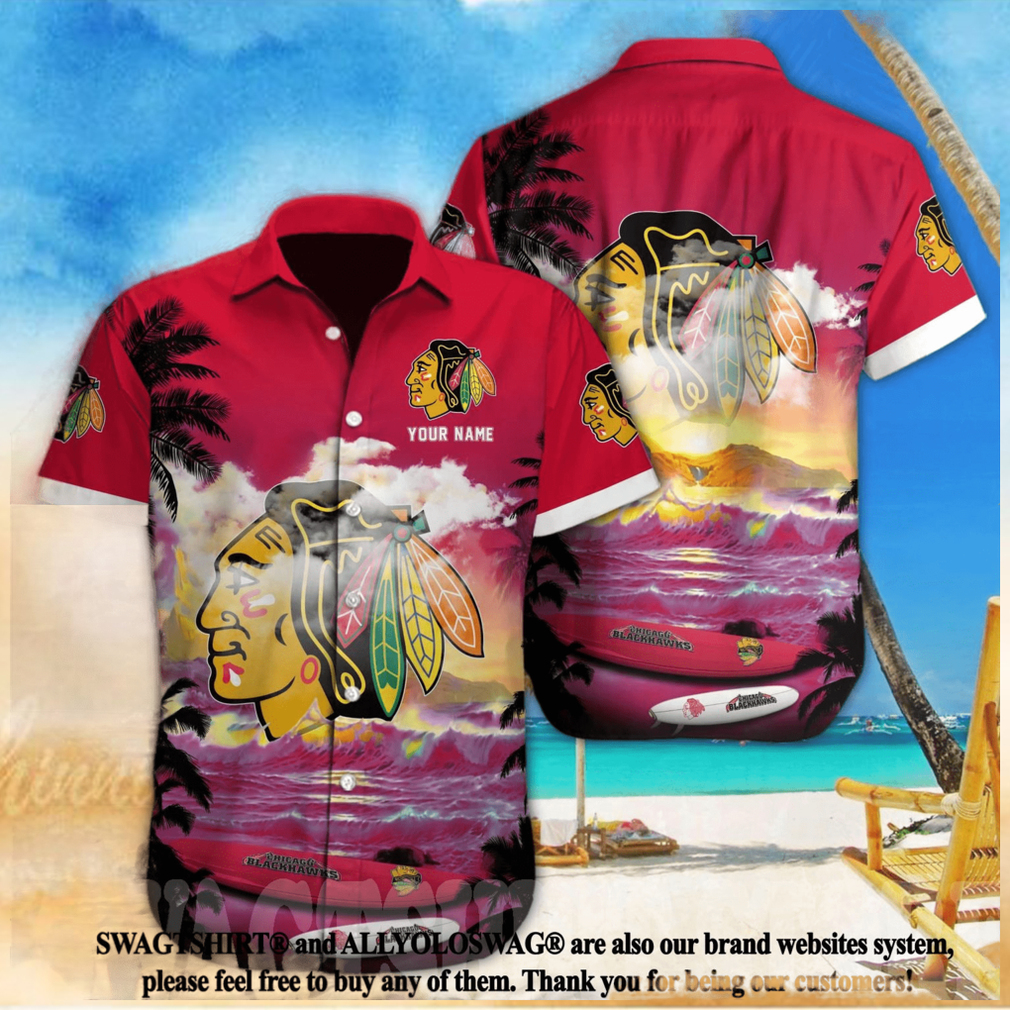 Chicago Blackhawks NHL Custom Full Printing Unisex Hawaiian Shirt Chicago Blackhawks NHL Custom Full Printing Unisex Hawaiian Shirt