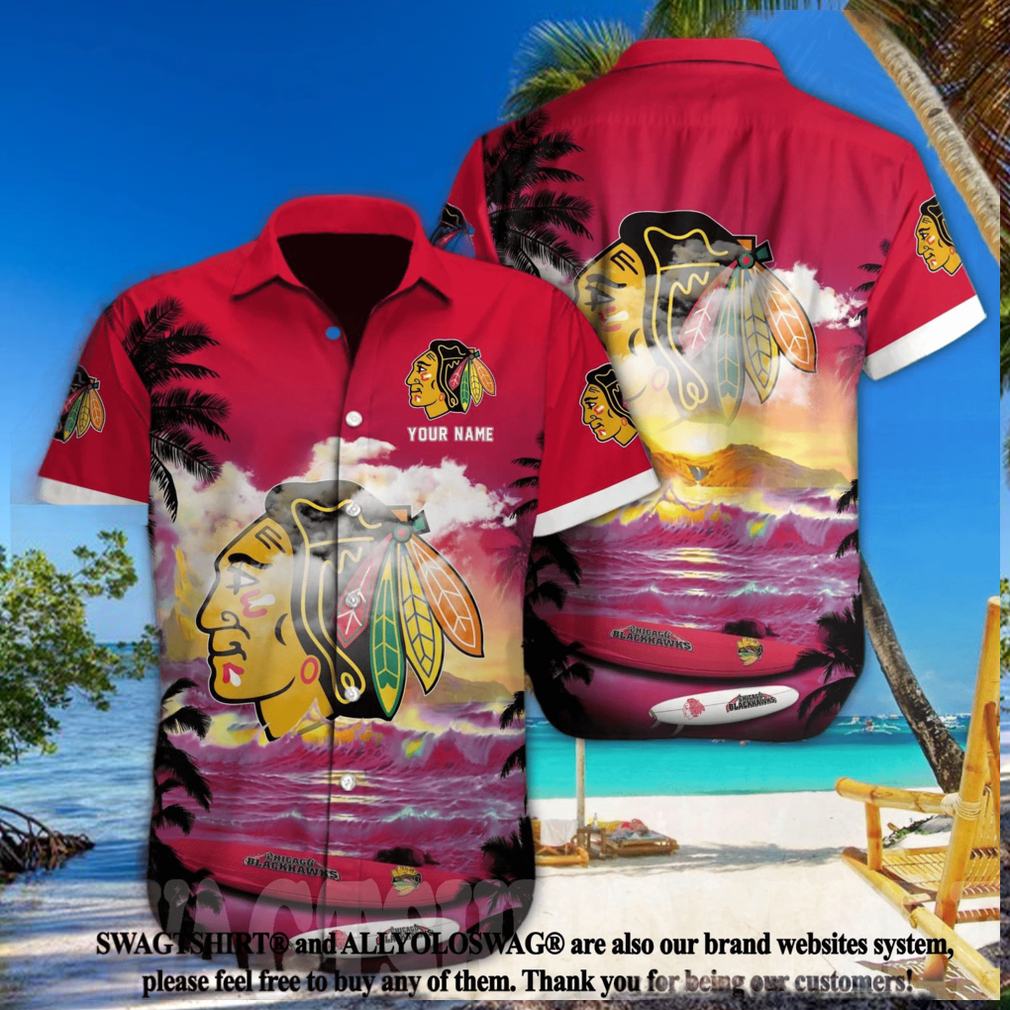Chicago Blackhawks NHL Custom Full Printing Unisex Hawaiian Shirt Chicago Blackhawks NHL Custom Full Printing Unisex Hawaiian Shirt