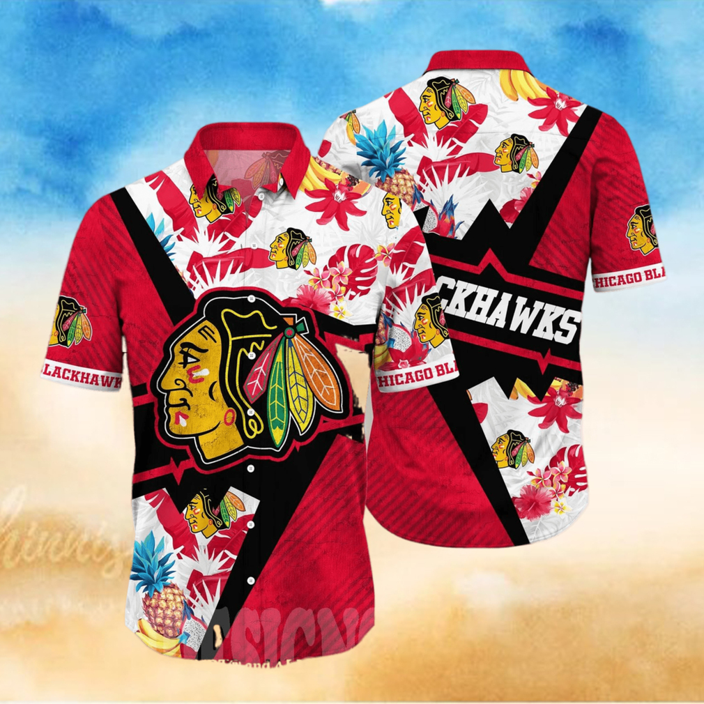 Chicago Blackhawks NHL Flower All Over Printed Classic Hawaiian Shirt Chicago Blackhawks NHL Flower All Over Printed Classic Hawaiian Shirt
