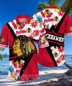 Chicago Blackhawks NHL Flower All Over Printed Classic Hawaiian Shirt