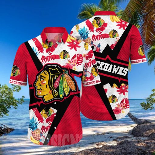 Chicago Blackhawks NHL Flower All Over Printed Classic Hawaiian Shirt