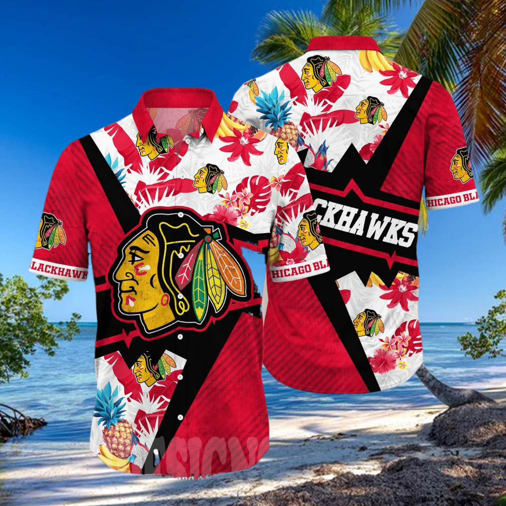 Chicago Blackhawks NHL Flower All Over Printed Classic Hawaiian Shirt Chicago Blackhawks NHL Flower All Over Printed Classic Hawaiian Shirt