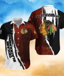 Chicago Blackhawks Rugged Split Hawaiian Shirt