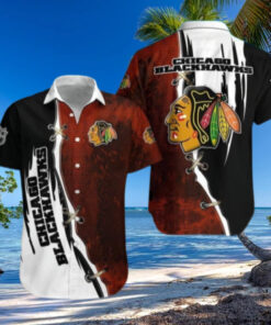 Chicago Blackhawks Rugged Split Hawaiian Shirt